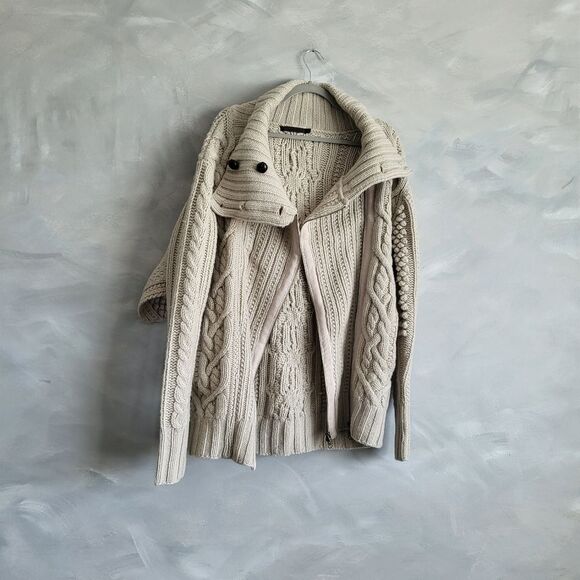 NICHOLAS K New York SWEATER COAT Cardigan Thick-Ply Heavy SHEEPMERE Wool Sz S - Picture 14 of 16